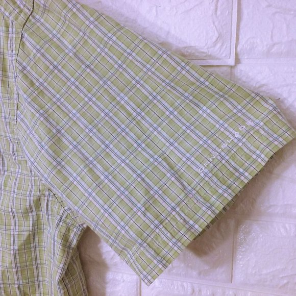 Vintage 90s Columbia Sport PFG Shirt OmniShade -XL Pockets Vented Plaid Green - Picture 5 of 10